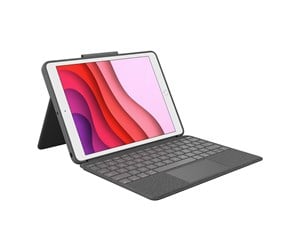 Tastatur - Logitech Combo Touch for iPad 10.2" 7/8/9th Gen - ND - Tastatur & Foliosett - Nordisk - Grå - 920-009628