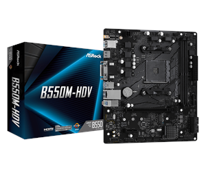 Hovedkort - ASRock B550M-HDV Hovedkort - AMD B550 - AMD AM4 socket - DDR4 RAM - Micro-ATX - 90-MXBDJ0-A0UAYZ