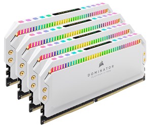 RAM - Corsair Dominator Platinum RGB DDR4-3200 - 32GB - CL16 - Quad Channel (4 pcs) - Intel XMP - Hvit med RGB - CMT32GX4M4C3200C16W