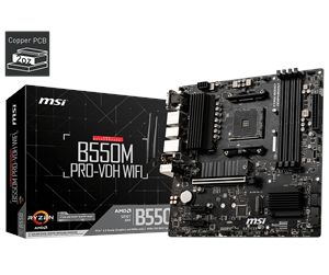 Hovedkort - MSI B550M PRO-VDH WIFI Hovedkort - AMD B550 - AMD AM4 socket - DDR4 RAM - Micro-ATX - B550M PRO-VDH WIFI