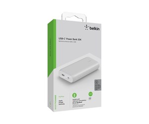 Nødlader - Belkin POWER DELIVERY POWER BANK 20.000 MAH 30W Nødlader - 20000 mAh - BPB002btWT