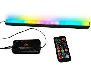 Kabinett-tilbehør - DUTZO Premium Adressable RGB Strip 30cm with controller & remote - DSTRIP-PRE-30-ARGB+CON