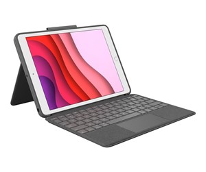 Tastatur - Logitech Combo Touch for iPad 10.2" 7/8/9th Gen - UK - Tastatur & Foliosett - Engelsk - Storbritannia - Grå - 920-009629