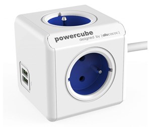 Strømkabel (ekstern) - PowerCube Extended USB 1.5 meter (Type E) - Blue - 2402BL/FREUPC