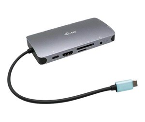 Dokkingstasjon - I-Tec USB-C Metal Nano Dock HDMI/VGA with LAN + Power Delivery 100 W - C31NANODOCKVGAPD