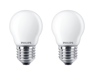 LED-lyspære - Philips LED-lyspære Classic Candle 4,3W/827 (40W) Frosted 2-pack E27 - 929001345757