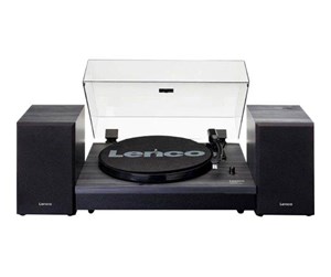 Platespiller - Lenco LS-300WD - Record Player with Bluetooth® and two separate speakers - Black - Platespiller Svart - LS-300BLACK