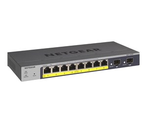 Switch/splitter - Netgear GS110TPv3 8-Port Gigabit PoE+ Ethernet Smart Switch with 2 SFP Ports and Cloud Management - GS110TP-300EUS