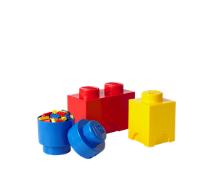 Barnerom - LEGO Oppbevaringsboks Multi-Pack (3 pcs) - Mix rød, blå, gul - 40140001