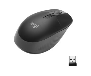 Mus - Logitech M190 Full-size Wireless Optical PC Mouse - Charcoal - Mus - Optisk - 3 knapper - Svart - 910-005905