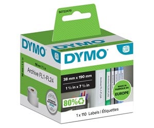 Papir, Fotopapir & Etiketter - DYMO LW multifunksjonelle/brevordneretiketter, 38mm x 190mm, ruller med 110 stk. - S0722470