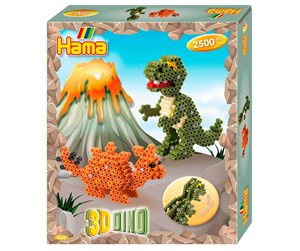 Kreative leker - Hama Ironing Beads Set - 3D Dino 2500pcs. - 3250