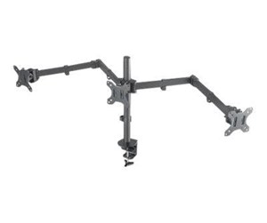 Skjermholder - IC INTRACOM Manhattan Monitor Triple Desk Mount (clamp) 3 screens 10-27" Vesa 75x75 to 100x100mm 3 pivots (full motion) Height up to 44cm Max 14kg Black - 461658