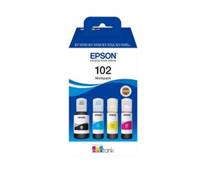 Printertilbehør blekk/toner - Epson 102 EcoTank - 4-colour Multipack (Black Yellow Cyan Magenta) Ink - Blekkpatron Blå - C13T03R640