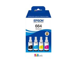 Printertilbehør blekk/toner - Epson EcoTank 664 - (Yellow Black Cyan Magenta) Ink - Blekkrefill Blå - C13T664640