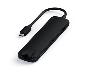 Dokkingstasjon - Satechi USB-C Slim Multi-Port with Ethernet Adapter - ST-UCSMA3K