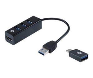 USB-hub - Conceptronics HUBBIES TAIL USB-hub - 4 porter - Svart - HUBBIES04B