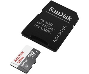 Minnekort - SanDisk Ultra microSD/SD - 100MB/s - 64GB - SDSQUNR-064G-GN3MA