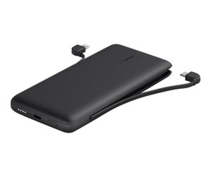 Nødlader - Belkin 10K PD Power Bank with Integrated Cables Nødlader - 10000 mAh - BPB006BTBLK