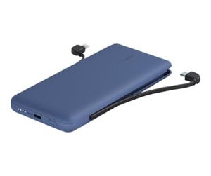 Nødlader - Belkin 10K PD Power Bank with Integrated Cables Nødlader - 10000 mAh - BPB006BTBLU