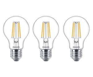 LED-lyspære - Philips LED-lyspære Classic Standard 4,3W/827 (40W) Clear 3-pack E27 - 929001890059