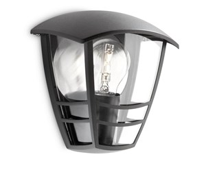 Lamper - Philips Creek wall lantern black 1x60W 230V - 915002790302