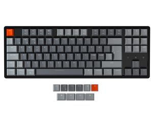 Tastatur - Keychron K8 RGB Aluminium Hot-Swap - Gateron Red - Gamingtastatur - Uten numpad - Nordisk - Svart - K8J1