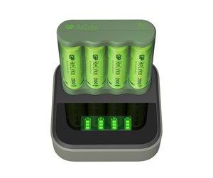 Batteri - GP ReCyko Everyday Battery Charger B421 (USB) + D - 202238