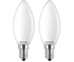 LED-lyspære - Philips LED-lyspære Candle 2.2W/827 (25W) Frosted 2-pack E14 - 929001345270