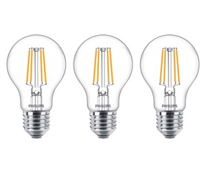 LED-lyspære - Philips LED-lyspære Classic Standard 4,3W/827 (40W) Clear 3-pack E27 - 929001890033