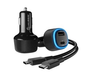 Mobil - Adaptere og ladere - ALOGIC Rapid 2 Port USB-A + USB-C Car Charger 12W + 45W - CRCA57