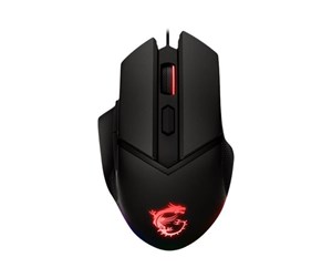 Mus - MSI Clutch GM20 Gaming - mouse - USB - Mus - Optisk - 6 - Svart - S12-0400D00-C54