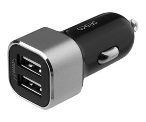 Mobil - Adaptere og ladere - Deltaco USB car charger 2x USB-A 2.4 A total 17 - USB-CAR126