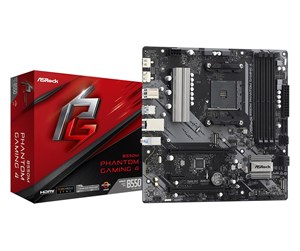 Hovedkort - ASRock B550M Phantom Gaming 4 Hovedkort - AMD B550 - AMD AM4 socket - DDR4 RAM - Micro-ATX - 90-MXBE90-A0UAYZ