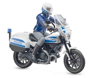 Leketøysbil - Bruder BWorld Scrambler Ducati Police Motorcycle - 62731