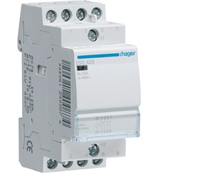 Komponenter for switchboxes og skap - Hager Contactor 25a 4no 24v 2m - ESD425