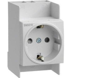 Komponenter for switchboxes og skap - Hager Outlet schuko for din rail - SNS016