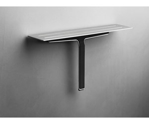 Baderomstilbehør - Unidrain Reframe Collection soap shelf and shower wiper, Brushed - 7010