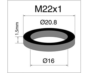 Slanger, koblinger, beslag og tilbehør - Neoperl washer m22 x 1 - 55121110002