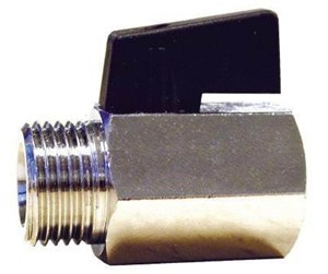 Beslag - Pettinaroli Male/female mini ball valve with black nylon lever 1/2 - ET-405-004X12