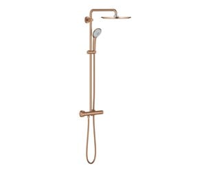 Dusj- og monteringstilbehør - Grohe Euphoria System 310, Dusjsystem med termostatisk blandebatteri for veggmontering, Børstet Warm Sunset - 26075DL0