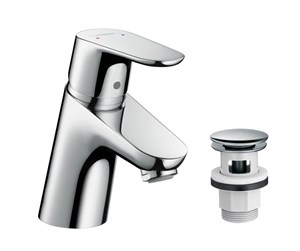 Blandebatterier og beslag - Hansgrohe focus single lever basin mixer 70 with push-open w - 31604000