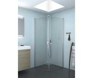 Dusjhjørner, dusjkabinetter og tilbehør - Dansani match quadrant hinged door 99-101 cm satin/clear - E101-01