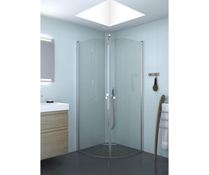 Dusjhjørner, dusjkabinetter og tilbehør - Dansani match quadrant hinged door 79-81 cm satin/clear - E81-01