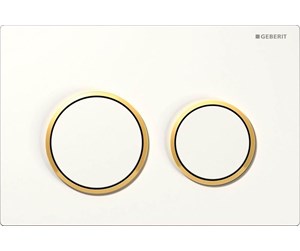 Installasjonssystemer - Geberit actuator plate omega20 for dual flush: white / gold - 115085KK1