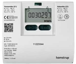 Måleinstrumenter - Kamstrup Heat meter multical® 403 outlet 1.5m3/h - 403-W-40-2-13-11-2-00