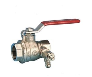 Beslag - Pettinaroli F x f fullway ball valve with drain-off and red steel lever - 51CS-008