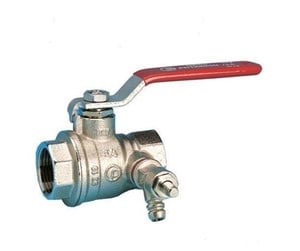 Beslag - Pettinaroli F x f fullway ball valve with drain-off and red steel lever - 51CS-006