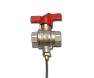 Beslag - Pettinaroli F x f ball valve with sensor connection red butterfly handl - 52CES-006