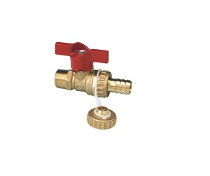 Beslag - Pettinaroli Hose union ball valve with cap base ø1/2"m x 3/4"m tail - 244SC-145